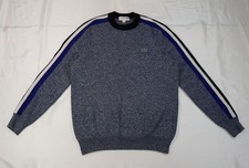 LACOSTE MEN’S SIZE M MEDIUM FR4 GREY MERINO WOOL KNITTED PULLOVER JUMPER SWEATER