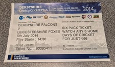 USED CRICKET TICKET **