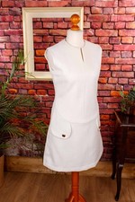 Vintage Original 60s Mini Dress White Disco Schlager MOD 42