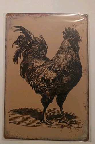 Rooster portrait chicken tin - rooster,