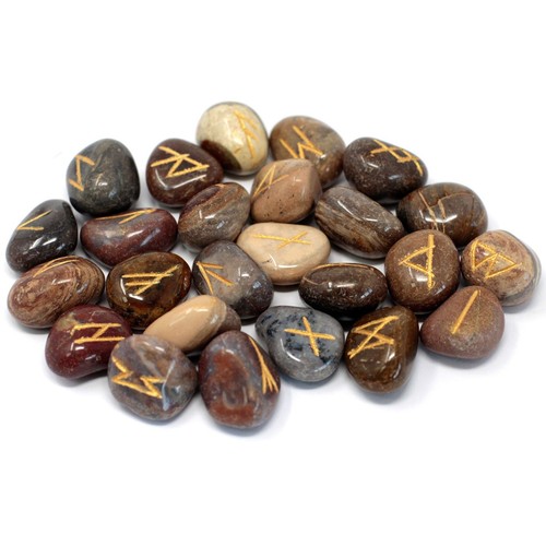 Fancy jasper rune stones set - rune,