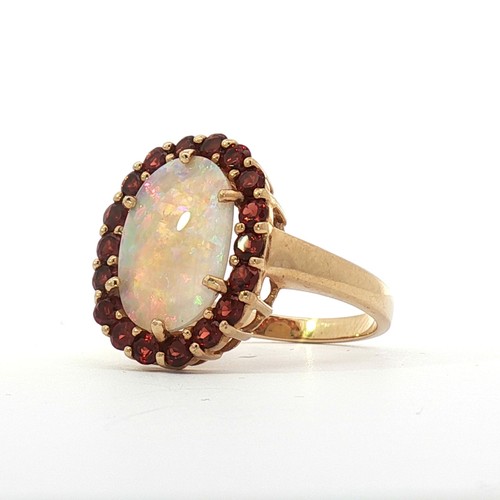 Gray jelly opal - opal,, garnet,