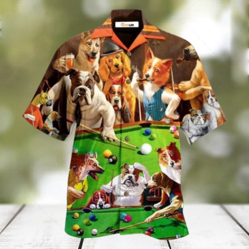 Dogs billiard playing pool - billiard,