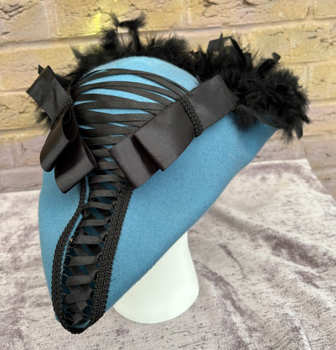 Blue black tricorn pirate - blue,