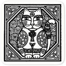 'Celtic Cat' Clear Sticker
