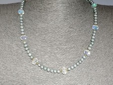 Cultured Freshwater Pearl Necklace Baroque Pearl AB Accent Beads 376