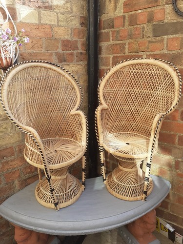 Vintage pair whicker childs - vintage, of