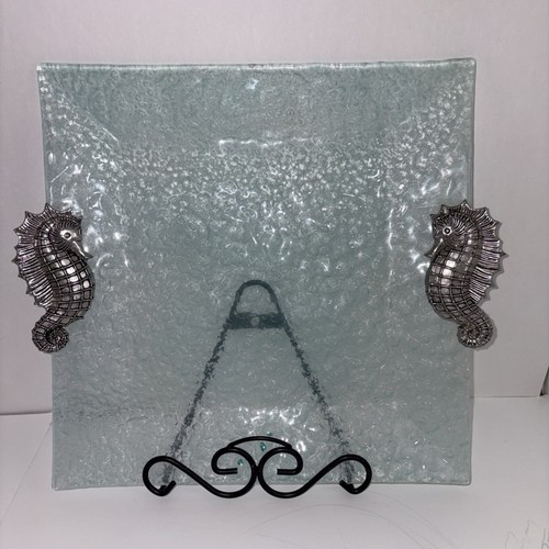 Ocean pebbled glass - ocean, platter