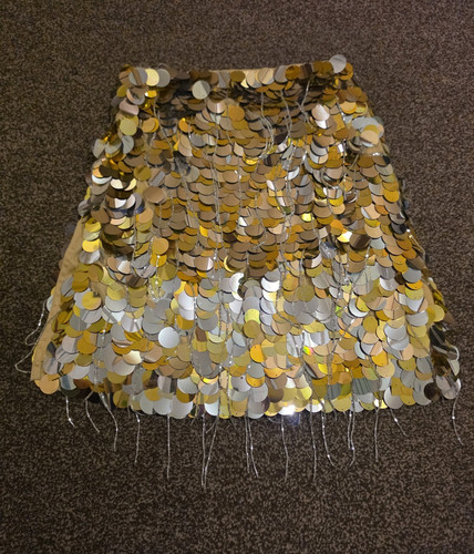 Gold sequin mini skirt - mini,