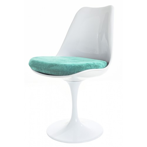White tulip swivel side chair - tulip,