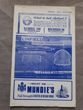 linfield v glentoran 1st Nov 1969 program