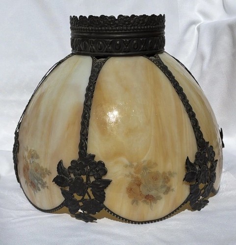 Vintage deco leaded slag glass - slag,