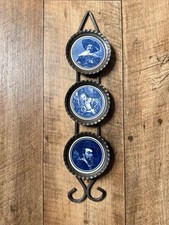 Vintage Delft blue tile wall