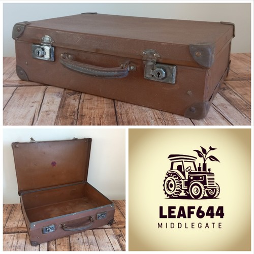 Small suitcase brown rustic - small,