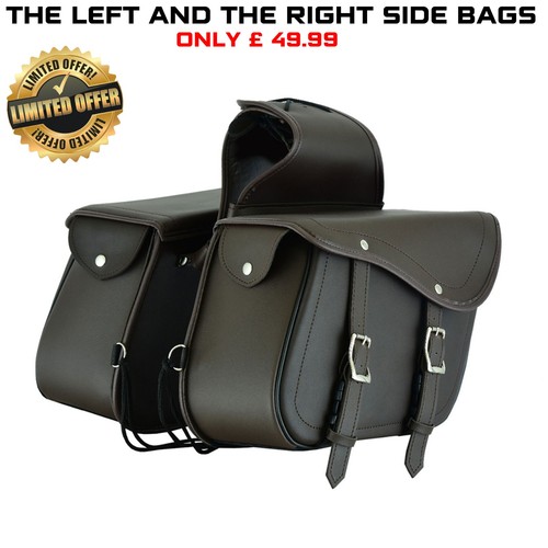 Motorcycle saddle bag - motorcycle, brown
