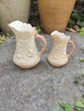 ANTIQUE LOCKE & CO WORCESTER Blush Ivory Jug X2 Acorns