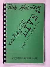 Van Halen Itinerary Original Vintage UK/Europe Spring Tour March-April 1993
