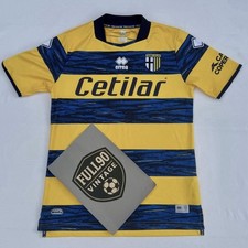 Parma Calcio 2021-22 Away Shirt Erreà Yellow Blue Stripes Serie B Jersey L