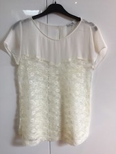 NEW  ZARA Cream lace top. Size S.