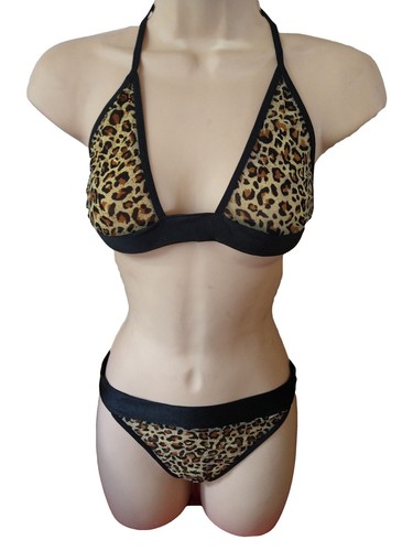 Leopard print bra - set, black