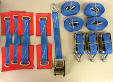 4x Car Trailer Transporter Recovery Straps -Truck - Heavy Duty - Alloy Wheel Set