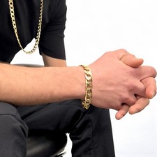 Mens 9ct Gold XP 12mm Curb