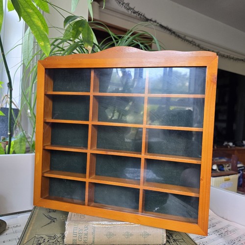 Vintage wooden wall shelf unit - vintage,