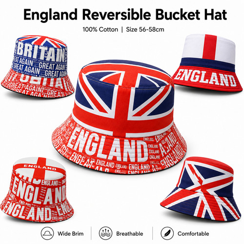 England bucket hat reversible - england,