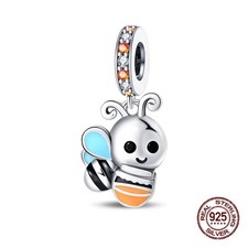 925 Sterling Silver Squirrel Maple Leaf Charm Bead Fit Bracelet Necklace