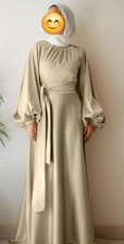 Satin Pearl Abaya Muslim Women