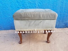 Vintage Footstool Storage re-upholstered bench footstool