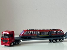 Lorry Transporter + White or Blue Colour Train Model Diecast Toy 1:87 Scale