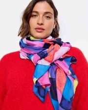 BNWT: Kaleidoscope Printed Purple Lightweight Statement Scarf from Oliver Bonas: