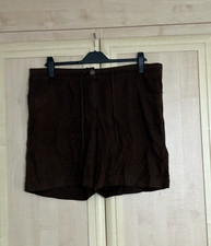 NEXT Women's Brown Summer Holiday Lightweight Linen Shorts - Ladies Size UK 18