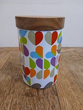 Beau & Elliot Ceramic Buscuit Tin Barrel with Lid Broken Heart Design VGC