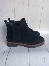 Lovely Red Or Dead Black Suede Ankle Chelsea Boots Size 7 Eur 40