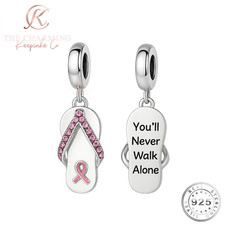 Pink Cancer Ribbon Charm -
