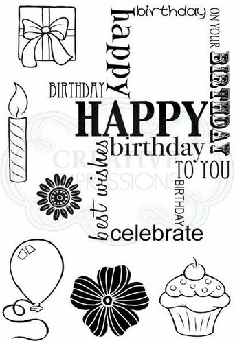 Woodware clear stamps - stamps, happy