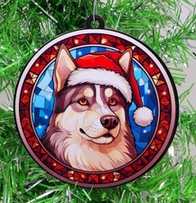 Alaskan Husky Santa Dog