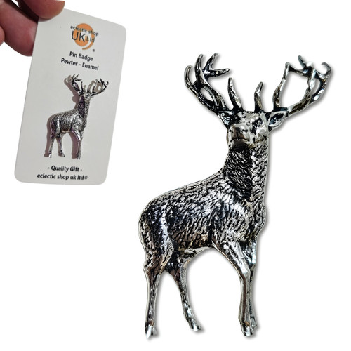 Standing stag pewter - pewter, deer