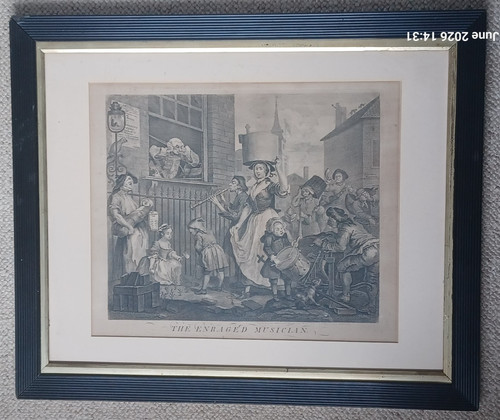 Framed antique print engraved