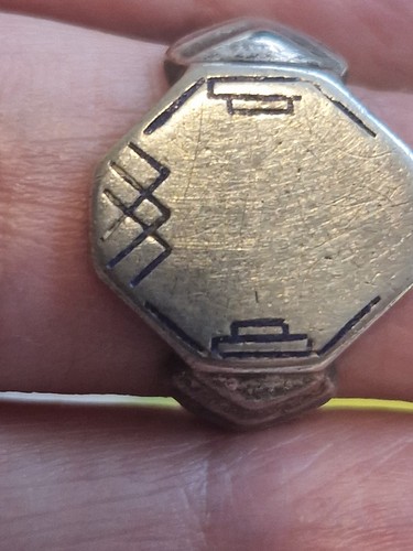 Silver signet ring gents - silver,