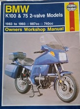 BMW K100 & 75 2 - Valve Models Haynes Manual 1983 to 1993 K75 C S T RT K100 RS v