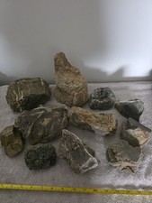 11 Elderly Rocks, approx 9kg. Various sizes. Aquascape decor, rugged. INERT. NEW