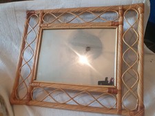 Bamboo Rattan Wicker BoHo Framed Wall Mirror