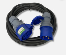 32 Amp  5 M 3 Pin Extension Lead 6mm² Heavy Duty Industrial Rubber Cable HO7