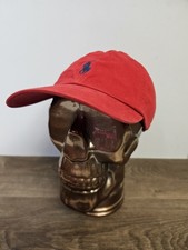 Ralph Lauren Polo Cap Classic Red Cotton Adjustable Hat Pony Logo  - One Size 