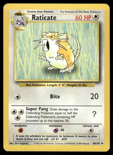 Raticate 102 base set - -,