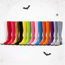Women's Fancy Dress Sexy Go Go Knee High Boots Cool GoG0 60's 70s Party Size 3-8