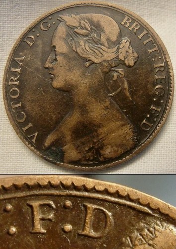 1860 rare penny colon dot - rare,